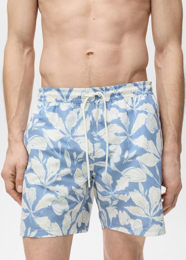 Mango Badeshorts mit floralem Dessin Discount Store für neue Produkte