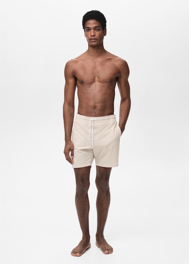 Mango Badeshorts mit Seersucker-Effekt Riesige Rabatte