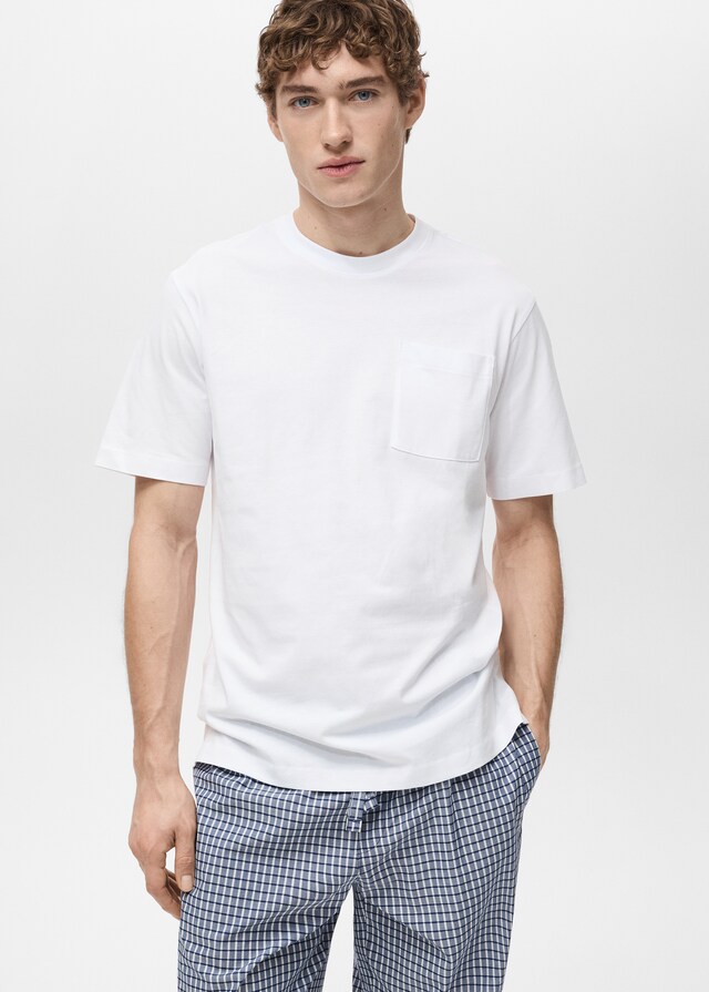 Mango Pack kombinierter Pyjama aus 100 % Baumwolle mit Karomuster