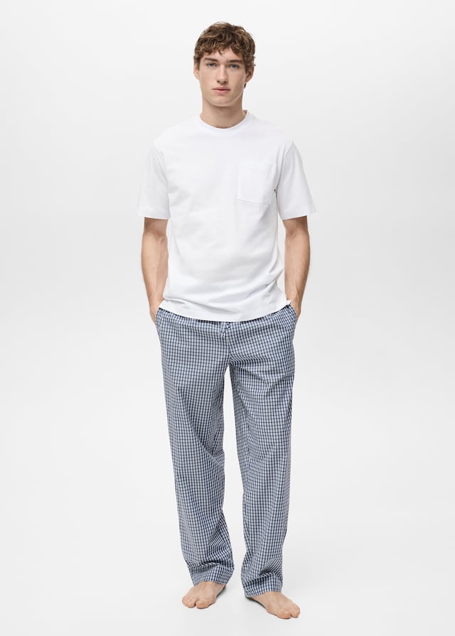 Mango Pack kombinierter Pyjama aus 100 % Baumwolle mit Karomuster 50% Rabatt für begrenzte Zeit