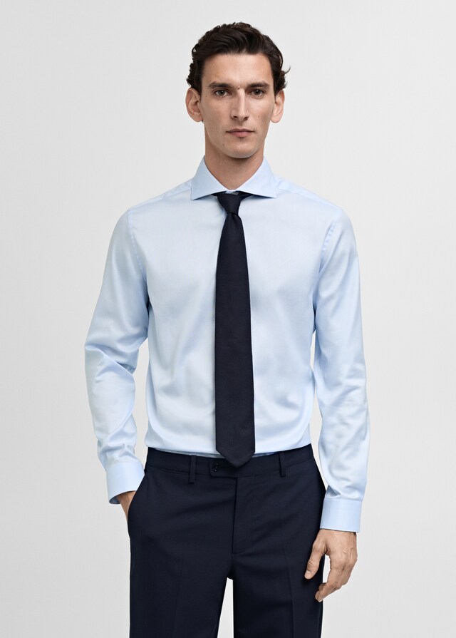 Mango Slim Fit-Oberhemd aus Baumwoll-Popeline Preisnachlass
