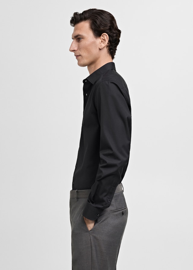 Mango Slim Fit-Oberhemd aus Baumwoll-Popeline Saisonschlussverkauf