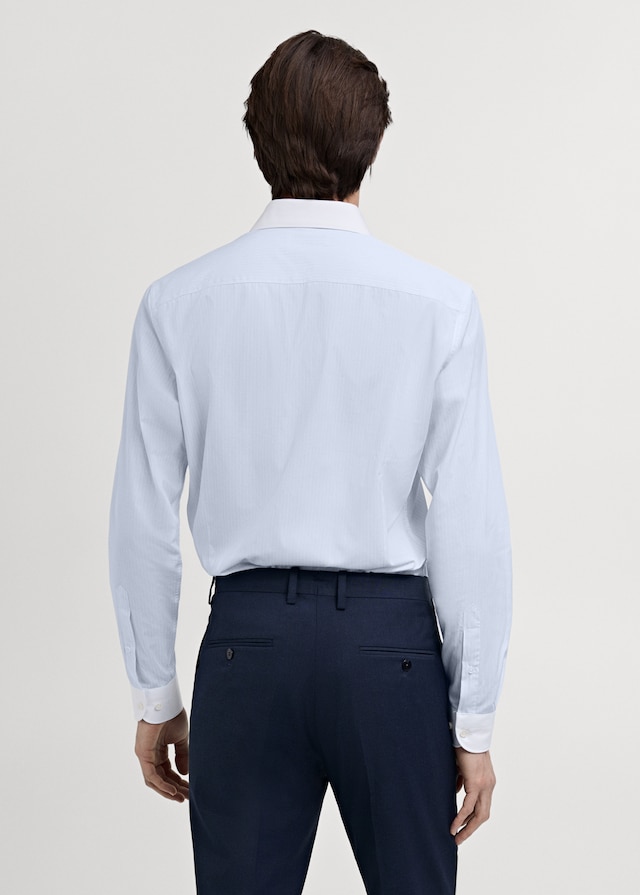 Mango Gestreiftes Oberhemd mit Kontrastkragen Cyber Monday