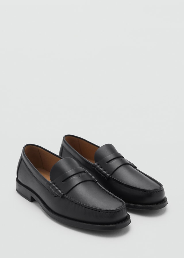 Mango Leder-Mokassins mit Maskendetail Blitzangebot
