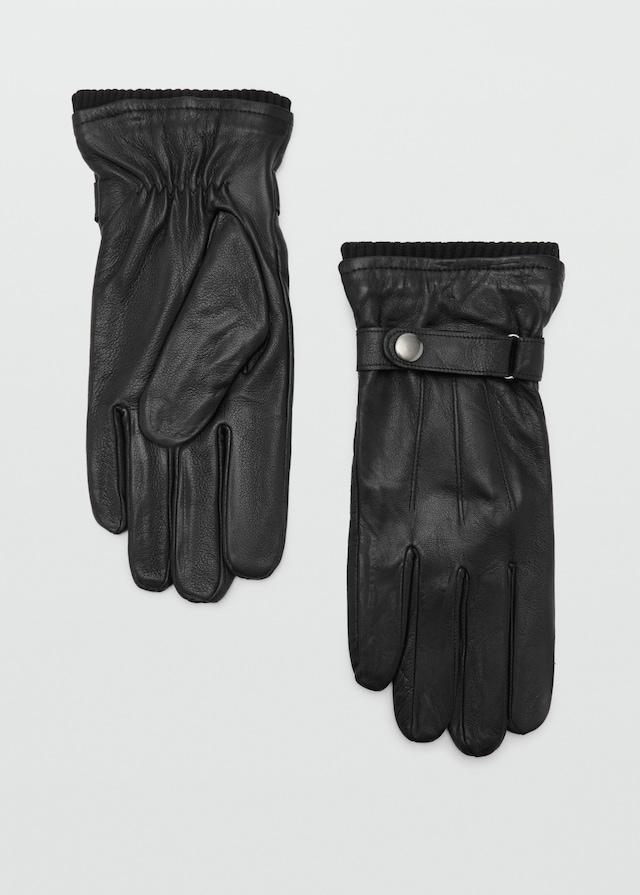 Mango Handschuhe aus 100 % Leder mit verstellbarem Riemen und Knöpfen Bis zu 50% Rabatt