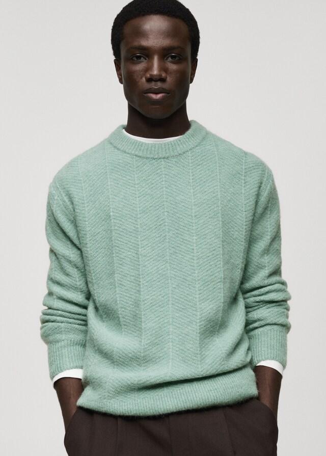 Mango Strukturierter Strickpullover Preisnachlass