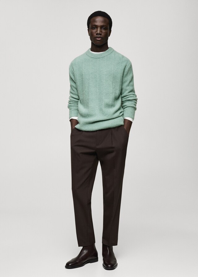 Mango Strukturierter Strickpullover Preisnachlass