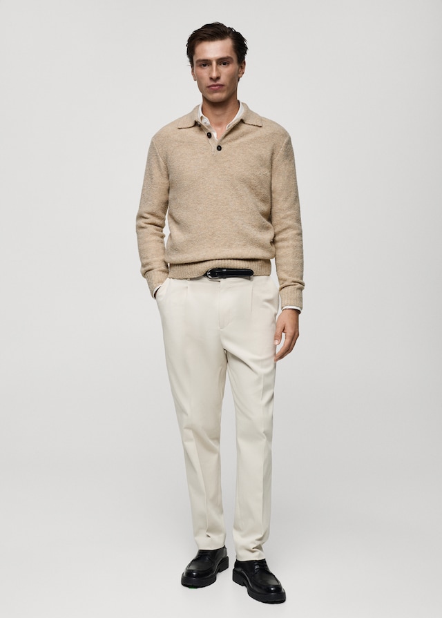 Mango Strick-Poloshirt mit Mini-Bouclé Saisonschlussverkauf