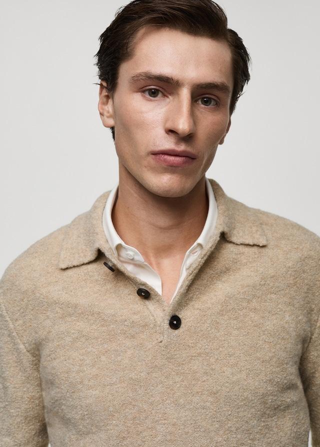 Mango Strick-Poloshirt mit Mini-Bouclé Saisonschlussverkauf