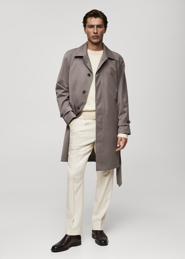 Mango Trenchcoat mit Gürtel und mattiertem Finish Kostenlose Rückgabe