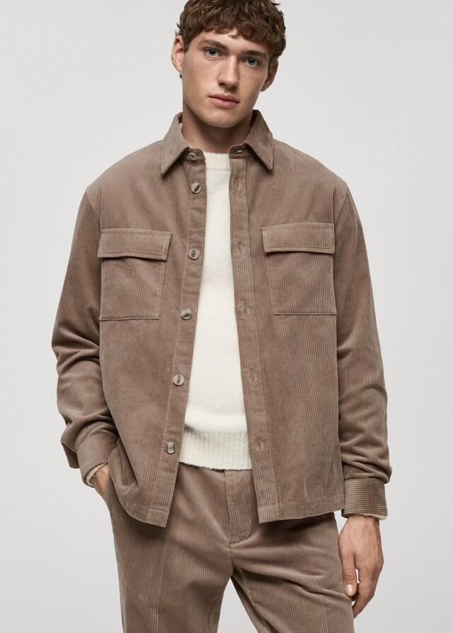 Mango Cord-Overshirt mit Taschen
