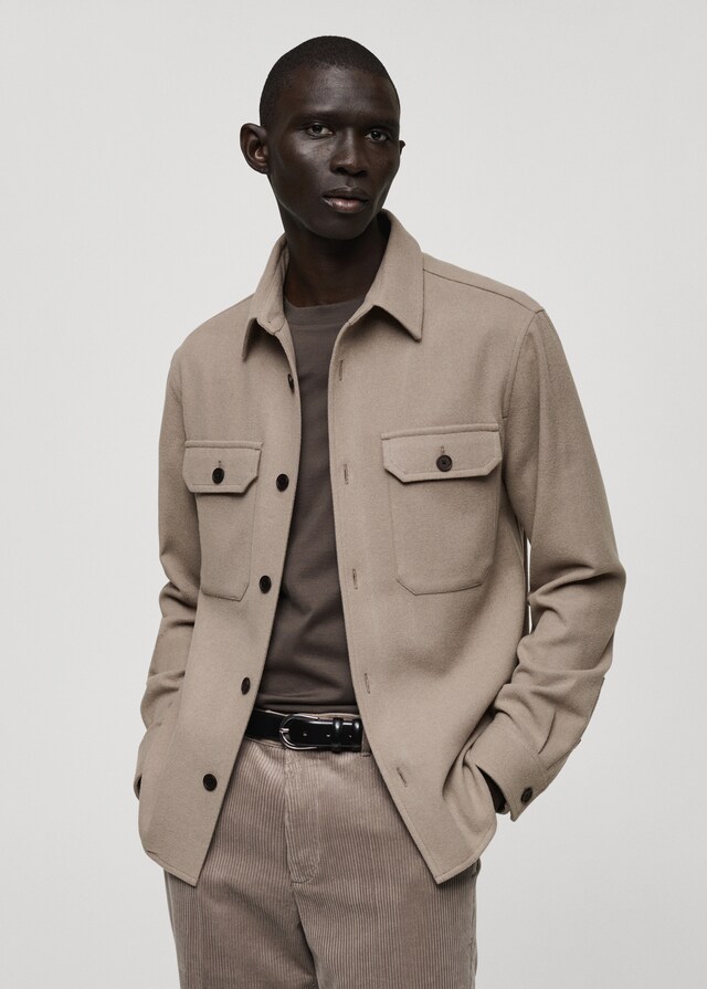 Mango Flanell-Overshirt aus Wollgemisch Letzter Tag