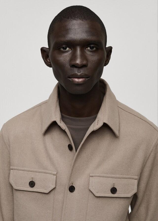 Mango Flanell-Overshirt aus Wollgemisch Letzter Tag