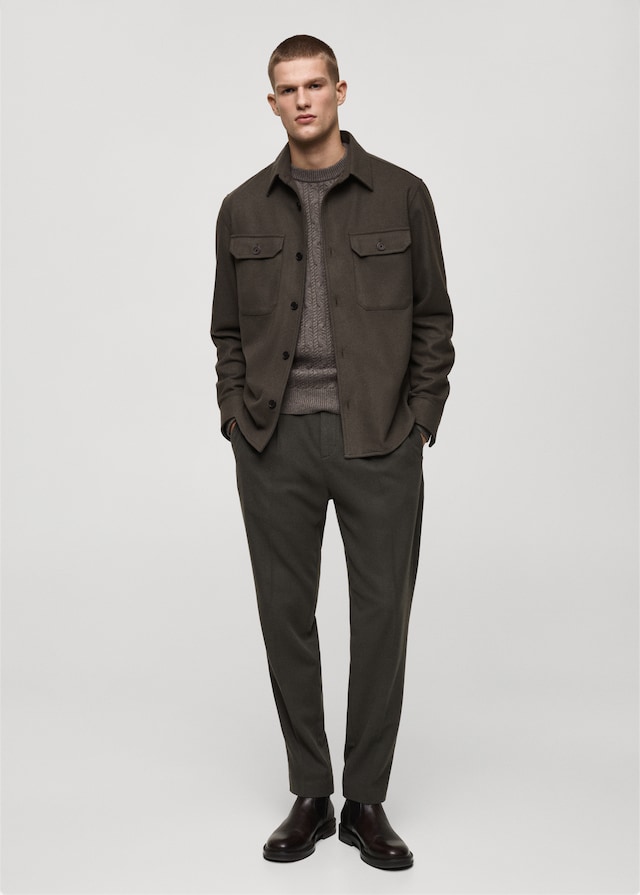 Mango Flanell-Overshirt aus Wollgemisch Zeitbegrenzte Promotion
