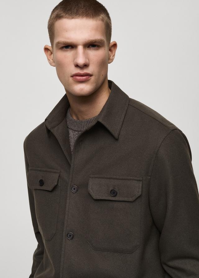 Mango Flanell-Overshirt aus Wollgemisch Zeitbegrenzte Promotion