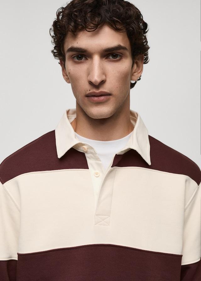 Mango Gestreiftes Polo-Sweatshirt aus Baumwolle Super Rabatt