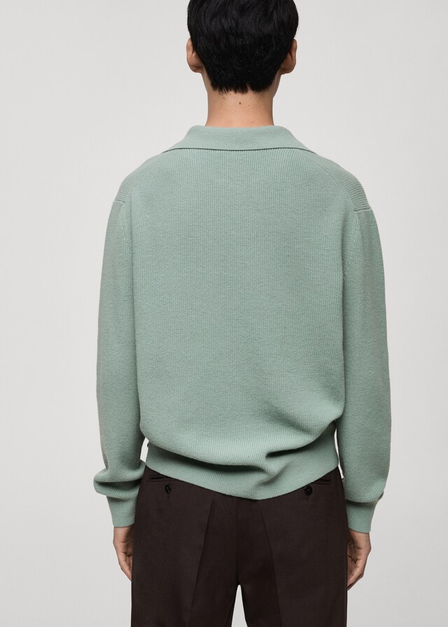 Mango Polo-Stricksweatshirt aus Wollgemisch Clearance-Verkauf