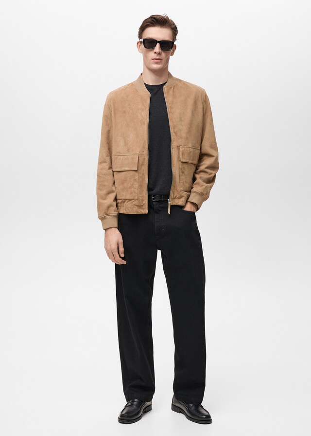 Mango Bomberjacke aus Wildleder Verkauf