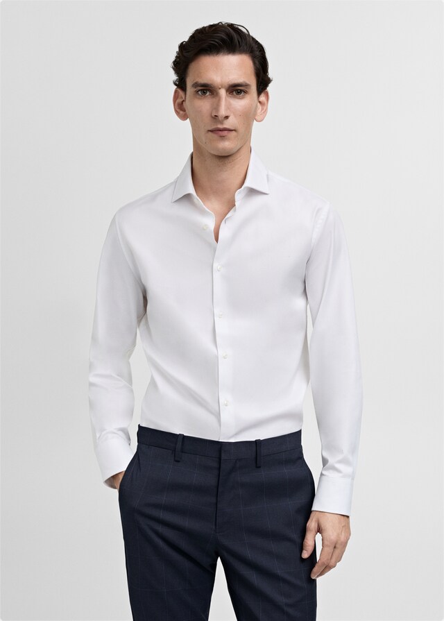 Mango Slim Fit-Anzughemd aus 100 % Baumwolle