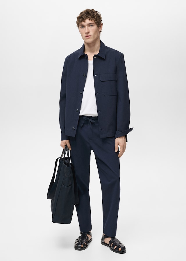 Mango Jacke aus Baumwoll-Seersucker Kostenloser Versand