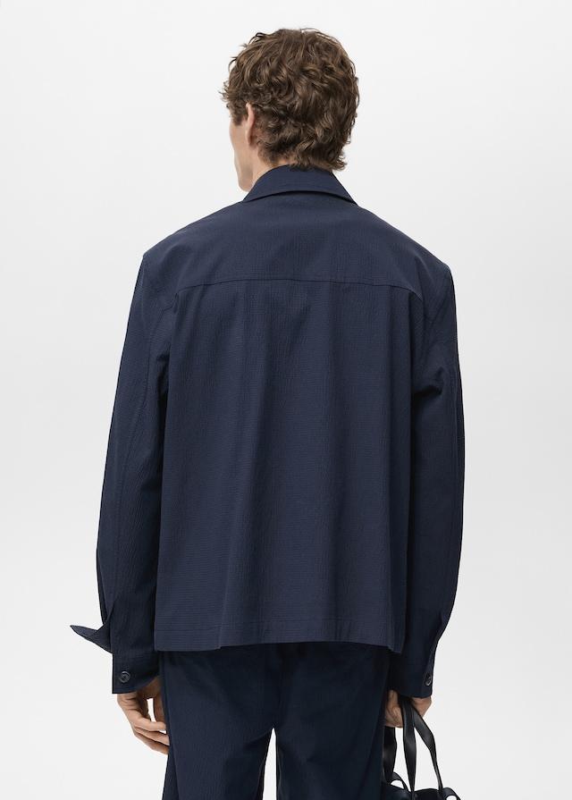 Mango Jacke aus Baumwoll-Seersucker Kostenloser Versand