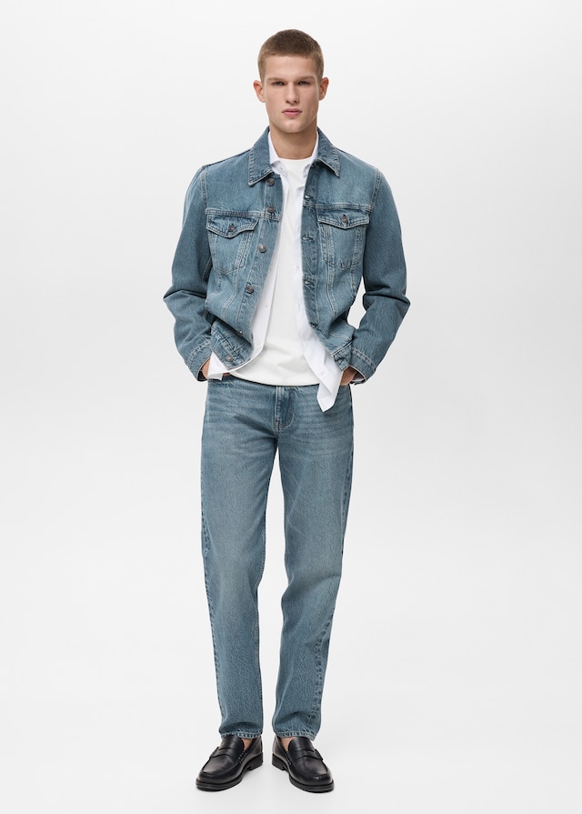 Mango Jeansjacke in Used-Optik Limitierter Zeitrabatt