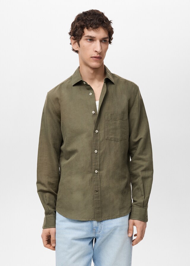Mango Classic-Fit-Leinenhemd