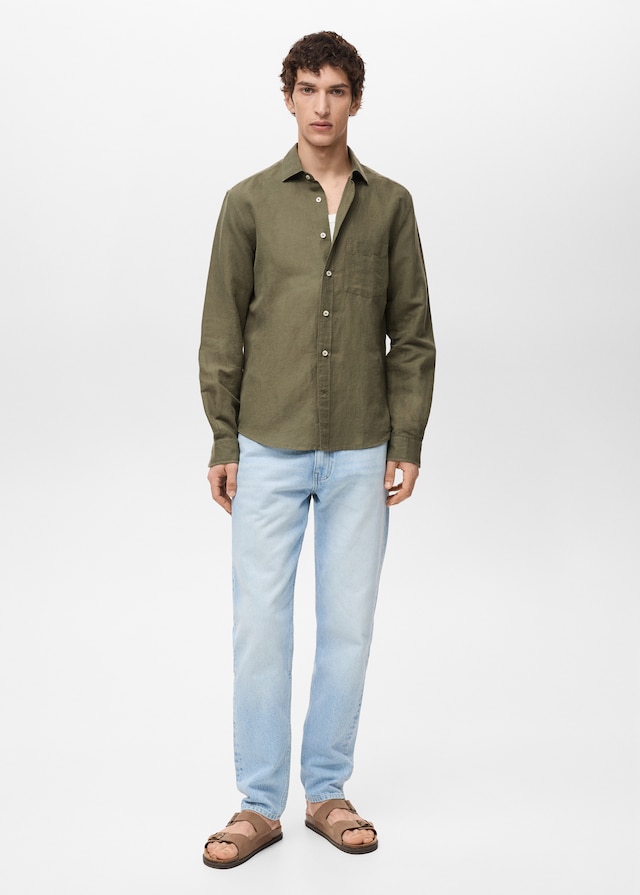Mango Classic-Fit-Leinenhemd Rabatt
