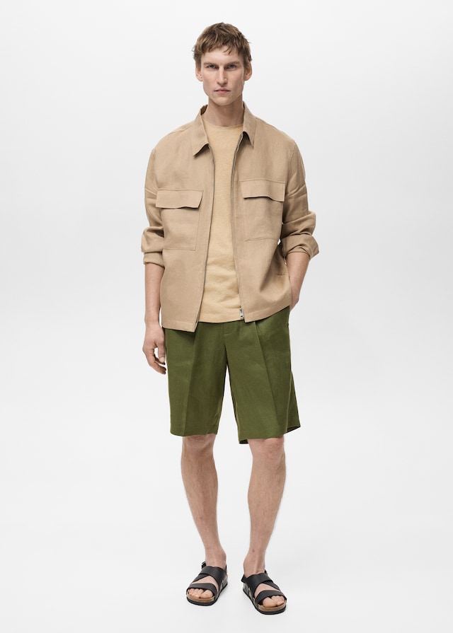 Mango Jacke aus 100 % Leinen mit Taschen Günstig kaufen