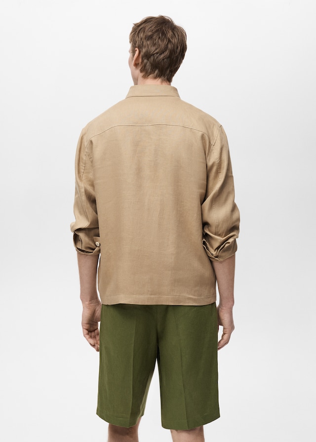 Mango Jacke aus 100 % Leinen mit Taschen Günstig kaufen
