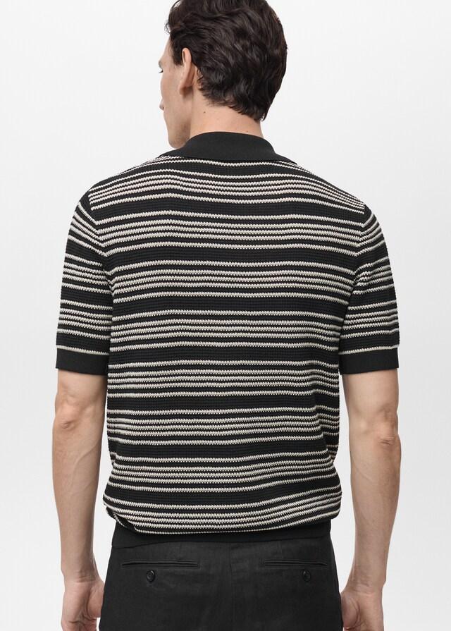 Mango Gestricktes Polo mit Streifen Versandkostenfrei