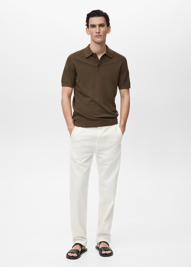 Mango Slim-Fit-Strick-T-Shirt mit Struktur Großer Ausverkauf