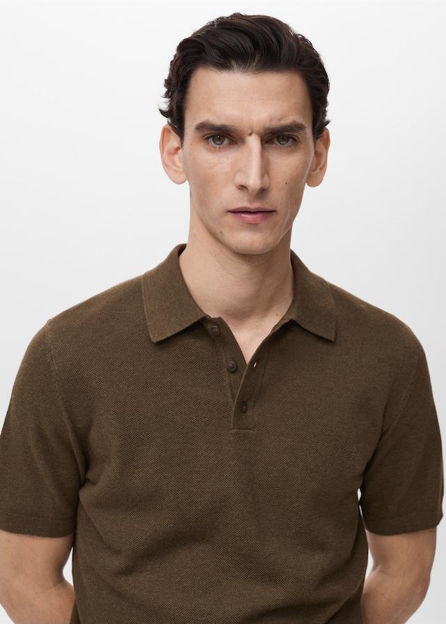 Mango Slim-Fit-Strick-T-Shirt mit Struktur Großer Ausverkauf