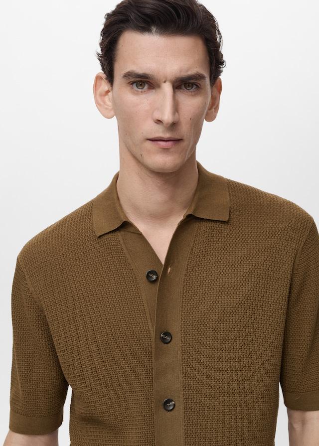 Mango Strukturiertes Strickhemd Begrenztes Angebot