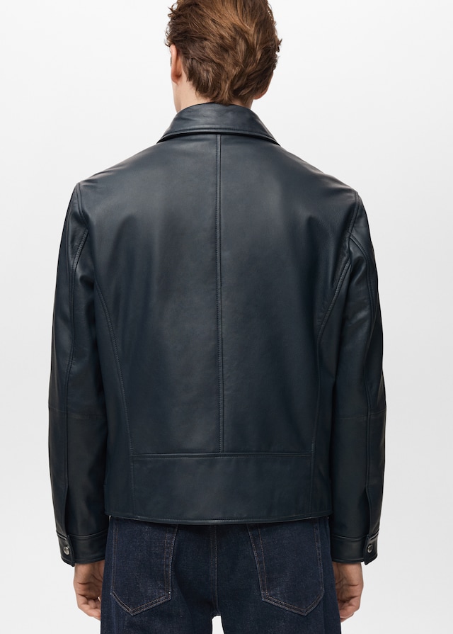 Mango Nappaleder-Jacke mit Taschen Cyber Monday