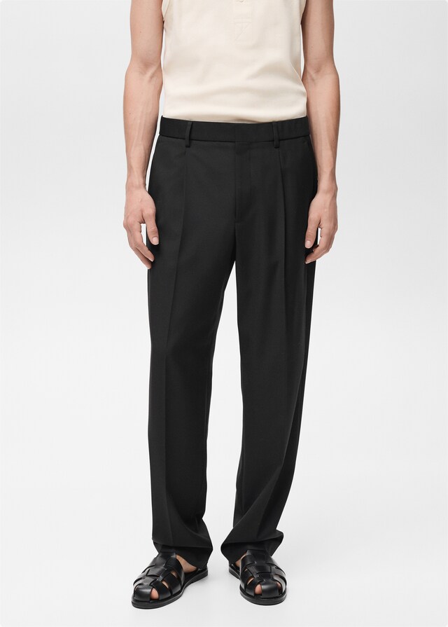 Mango Relaxed-Fit-Anzughose mit Bundfalten