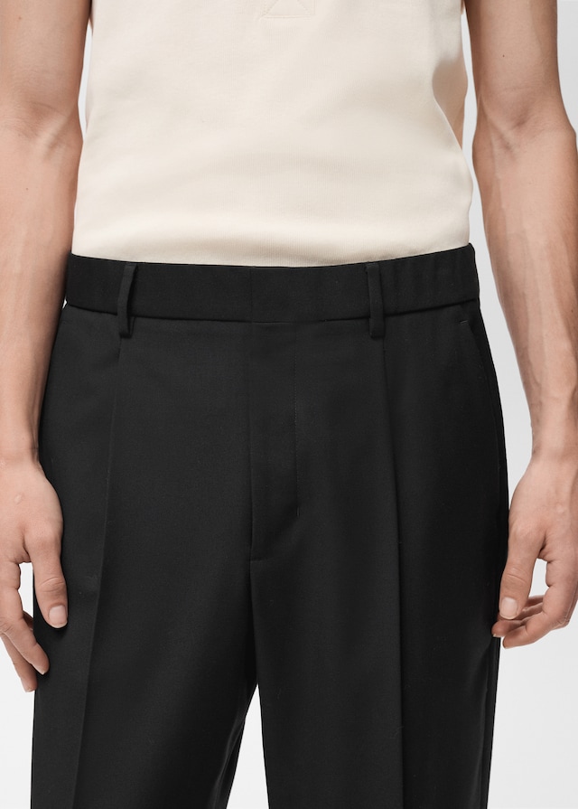 Mango Relaxed-Fit-Anzughose mit Bundfalten Heißer Verkauf