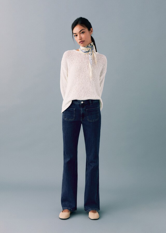 Mango Flared Jeans mit Taschen Top Angebot