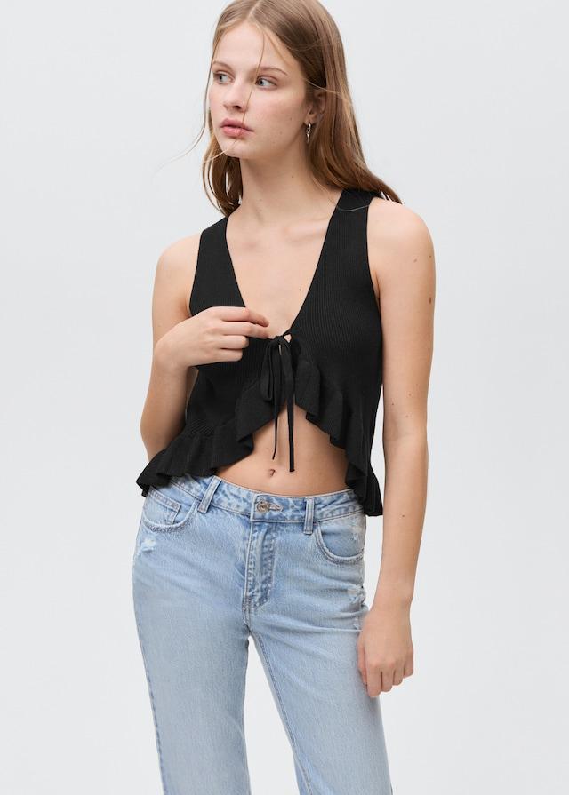 Mango Flared Jeans mit Zierrissen Blitzangebot