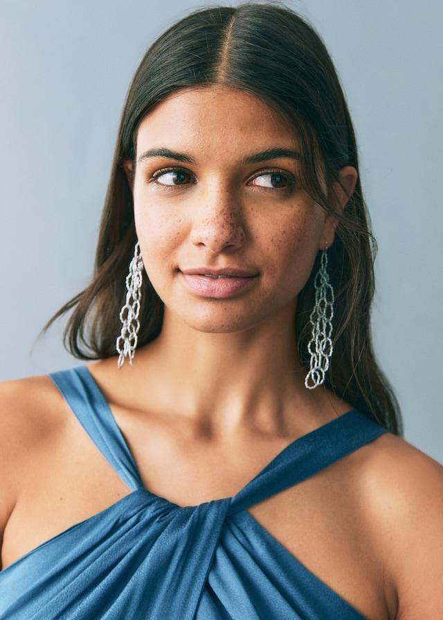 Mango Satinierter Neckholder-Jumpsuit Tägliche Deals