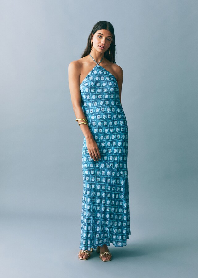 Mango Kleid mit Halfterkragen Sonderangebote