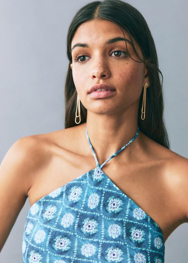 Mango Kleid mit Halfterkragen Sonderangebote