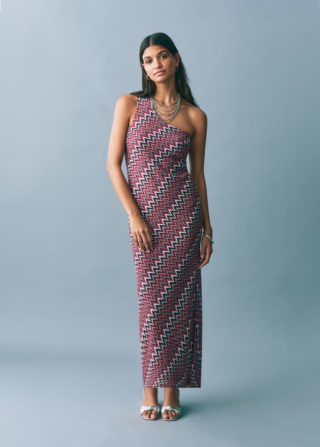 Mango Zickzack-Lurexkleid VIP-Rabatte