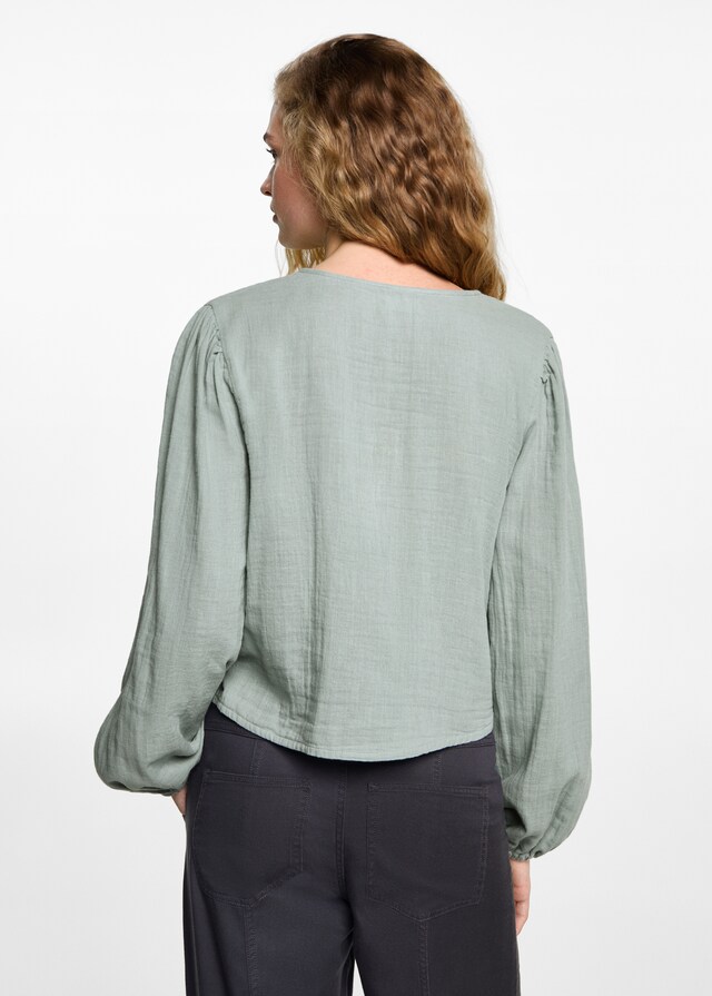 Mango Bluse mit V-Ausschnitt Zeitbegrenzte Promotion