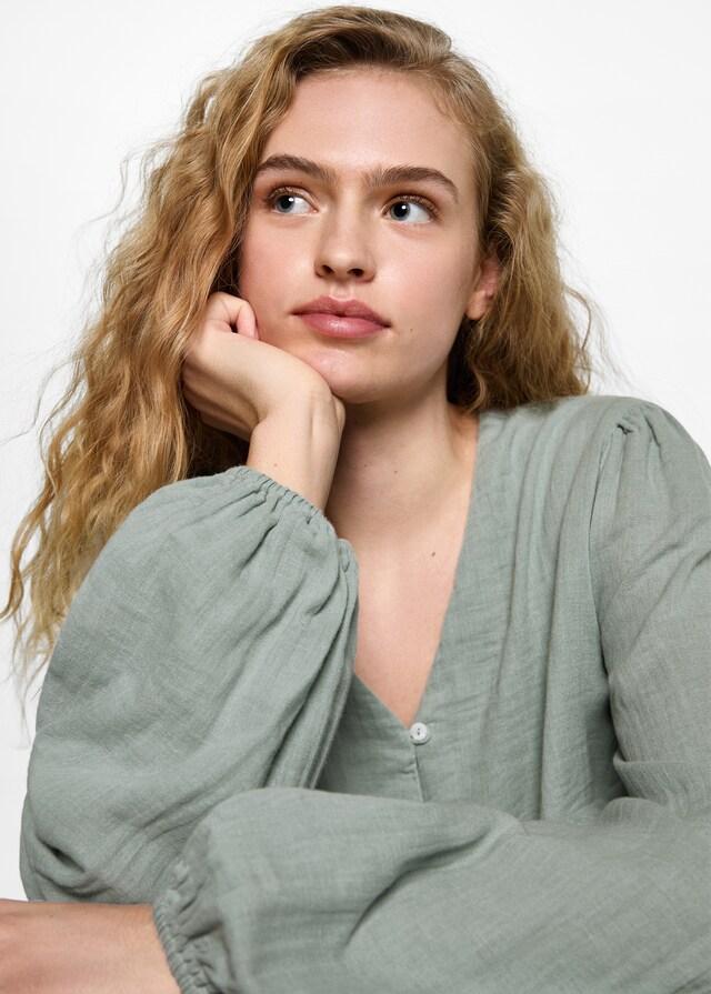 Mango Bluse mit V-Ausschnitt Zeitbegrenzte Promotion