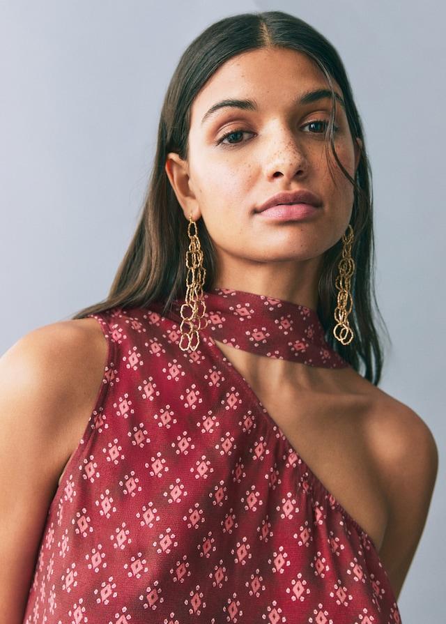 Mango Asymmetrisches Top mit Printmuster Bis zu 60% Rabatt