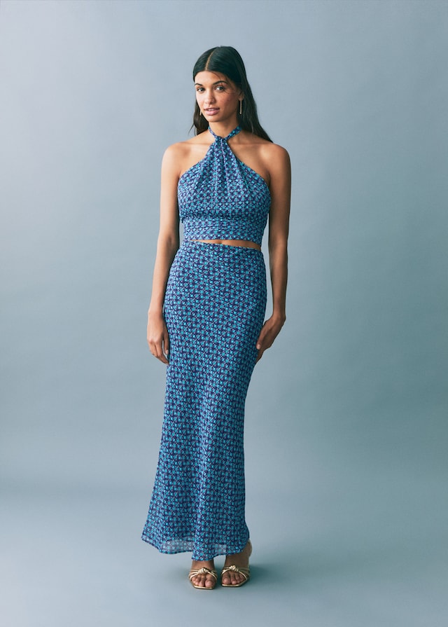 Mango Top mit Print und Halterkragen Bis zu 65% Rabatt