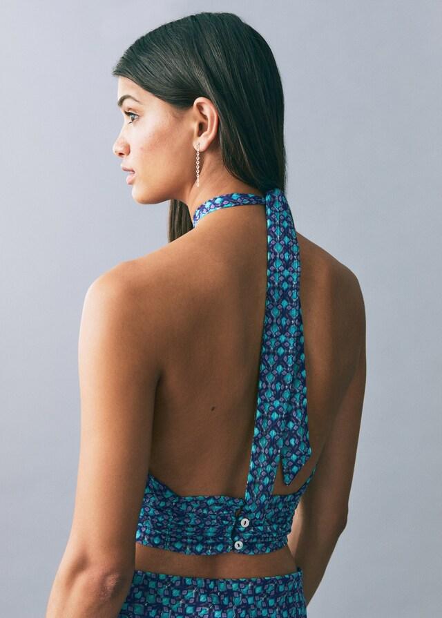 Mango Top mit Print und Halterkragen Bis zu 65% Rabatt