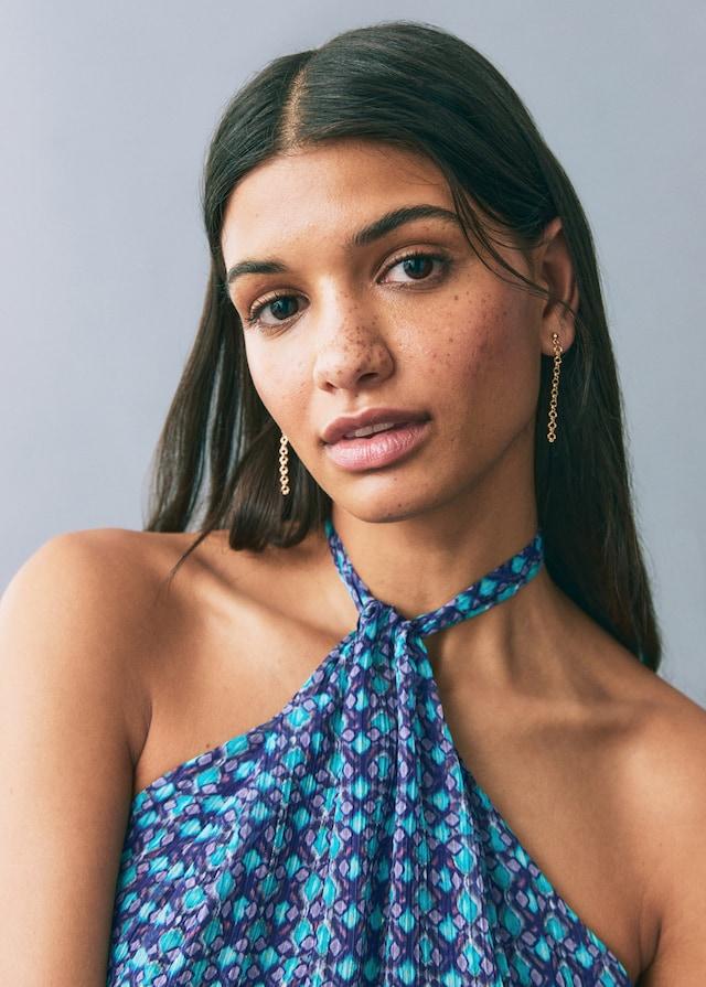 Mango Top mit Print und Halterkragen Bis zu 65% Rabatt