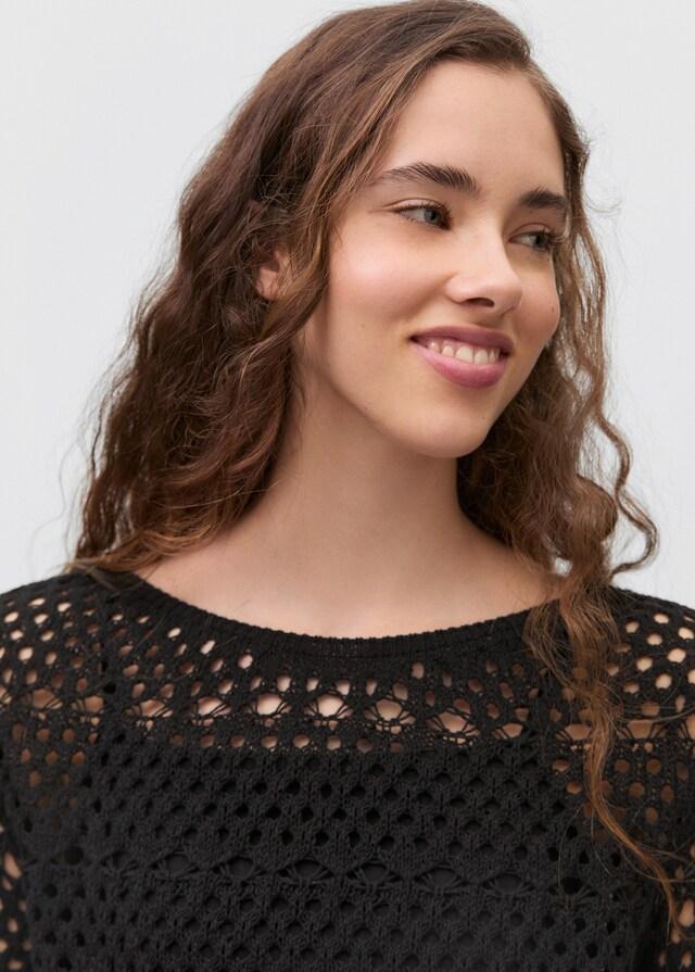Mango Pullover mit Lochmuster und Fransendetail Nur noch ein Tag übrig